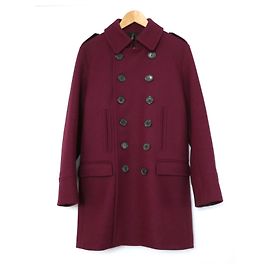 Dior Homme AW13 Abrigo de lana pesada burdeos Ciruela