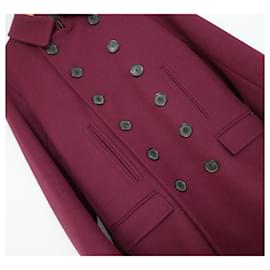 Dior-Dior Homme AW13 Abrigo de lana pesada burdeos-Ciruela