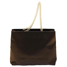 Prada-PRADA Chain Shoulder Bag Velor Brown Auth bs7265-Brown