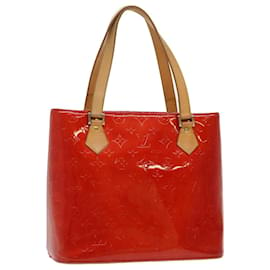 Louis Vuitton-LOUIS VUITTON Monogram Vernis Houston Hand Bag Red M91092 LV Auth 49638-Red