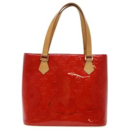 Louis Vuitton-LOUIS VUITTON Monogramm Vernis Houston Handtasche Rot M91092 LV Auth 49638-Rot