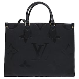 Louis Vuitton-LOUIS VUITTON Monogram Empreinte On The Go MM Bag 2Way Black M45595 auth 49493a-Black