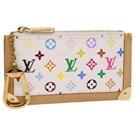 Louis Vuitton-LOUIS VUITTON Monogram Multicolor Pochette Cles Geldbörse Weiß M92655 Auth 49631BEIM-Weiß