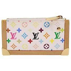 Louis Vuitton-LOUIS VUITTON Monogram Multicolor Pochette Cles Monedero Blanco M92655 autenticación 49631EN-Blanco