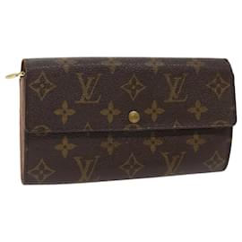 Louis Vuitton-LOUIS VUITTON Monogram Portefeuille Sarah Long Wallet M60531 LV Auth 49946-Monogram