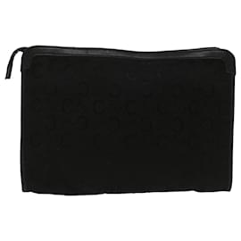 Céline-Pochette en toile CELINE C Macadam Noir Auth ep1277-Noir