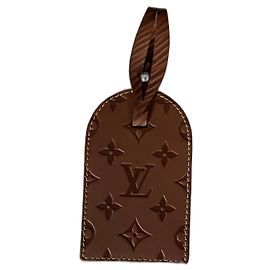 Louis Vuitton Charm de sac Etiquette de bagage Marron Cuir Marron
