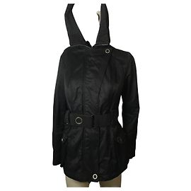 Parka Guess Preta de Algodão e Nylon Preto