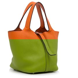 Hermès-Serrure Hermes Orange Clémence Picotin 18-Orange