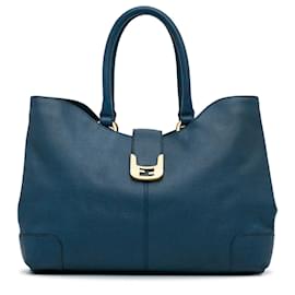 Fendi-Fendi Blue Chameleon Shopper Tote-Blue