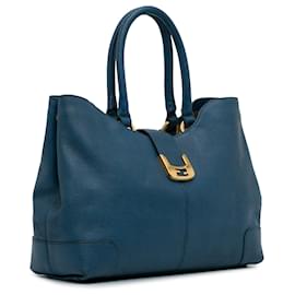 Fendi-Fendi Blue Chameleon Shopper Tote-Blue