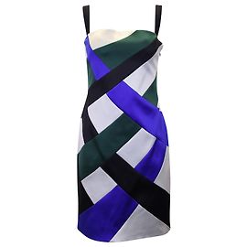 Vestido a rayas con paneles Giorgio Armani en poliéster multicolor Multicolor