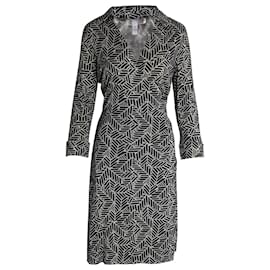 Diane Von Furstenberg-Diane Von Furstenberg Robe portefeuille à motif géométrique en soie multicolore-Autre,Imprimé python