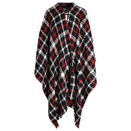 Capa com franjas tartan Moschino Boutique em lã virgem multicolorida Outro Impressão em python