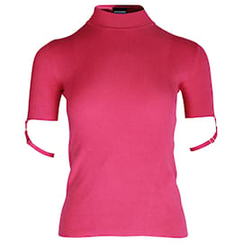 Jacquemus-Jacquemus La Maille Torre Ribbed Top in Pink Viscose-Pink