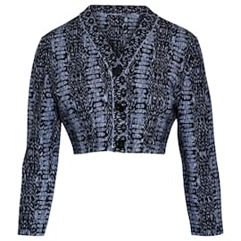Alaïa Kurzer Cardigan mit Python-Print von Alaia aus blauer Viskose Blau