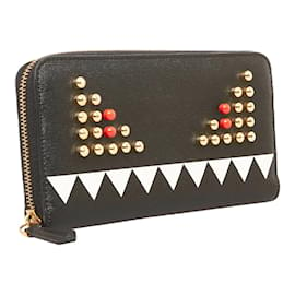 Fendi-Monster Eyes Leather Zippy Wallet 8M0299-Black
