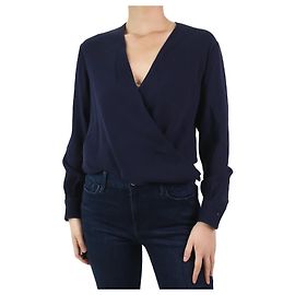 Joseph Blaues, langärmeliges, gerüschtes Oberteil – Größe UK 8 Blau