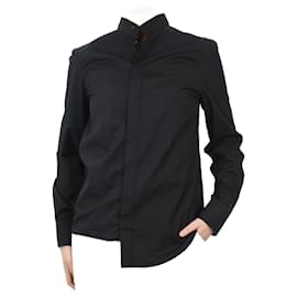 Autre Marque-Camisa preta sem gola com botões - tamanho S-Preto