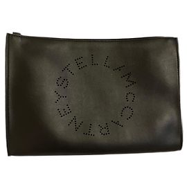 Stella Mc Cartney Black clutch with a wrist strap Black