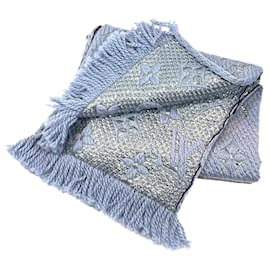Louis Vuitton-Logomania blue shine scarf-Blue