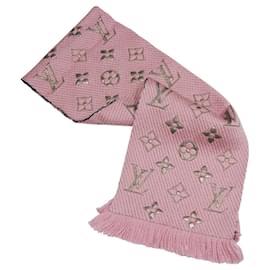Louis Vuitton-Bufanda Logomania rosa brillo-Rosa