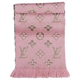 Louis Vuitton-Bufanda Logomania rosa brillo-Rosa