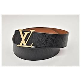 Cintura con fibbia Louis Vuitton LV in pelle Damier marrone ref.957970 -  Joli Closet
