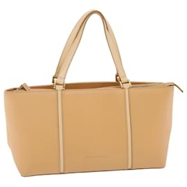 Burberry-BURBERRY Hand Bag Leather Beige Auth ep1293-Beige