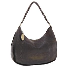 FENDI Borsa a tracolla Celeria in pelle 2modo marrone scuro 8BR582 auth 50271 Marrone scuro
