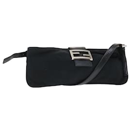 Fendi-FENDI Mamma Baguette Borsa a Spalla Nylon Nero Auth 50144-Nero