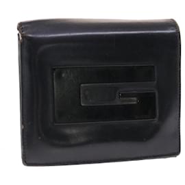 Gucci-GUCCI Wallet Leather Black Auth 50289-Black