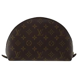 Louis Vuitton-LOUIS VUITTON Monogram Trousse Demi Ronde Pochette Cosmétique M47520 Auth LV 49856-Monogramme