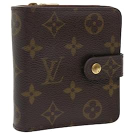 Louis Vuitton-LOUIS VUITTON Monogram Compact zip Wallet M61667 LV Auth 49948-Monogram