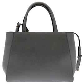 Fendi-FENDI To joule Hand Bag Leather 2way Gray Auth ep1294-Grey