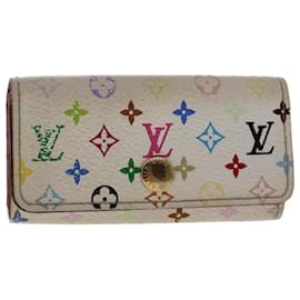 Louis Vuitton-LOUIS VUITTON Monogram Multicolor Multi Cles 4 Estuche para llaves Blanco M60043 autenticación 49872-Blanco