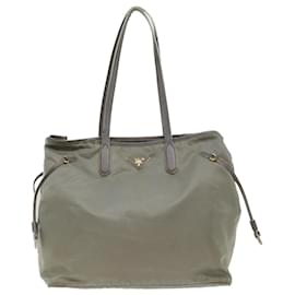 Prada-PRADA Tote Bag Nylon Gray Auth fm2605-Grey