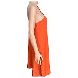 Diane Von Furstenberg-Vestido de un hombro Giri vintage de DvF-Naranja
