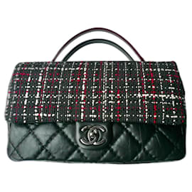 Chanel-CHANEL Airlines - Top-Handle Flap Bag in Tweed and Quilted Distressed calf leather - Large NEW-Multiple colors
