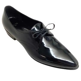 Céline Celine Schwarzes Lackleder-Derby 30 Schnür-Oxfords Schwarz