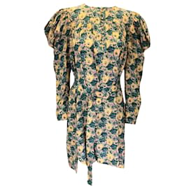 Ulla Johnson-Ulla Johnson Mini-robe en soie imprimé bégonia multicolore Elaine-Multicolore