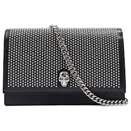 Alexander Mcqueen-Alexander McQueen Skull Studs Bag Black Leather Small-Black