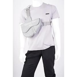 Christian Dior-Christian Dior 1947 Saddle Bag Grey Leather OS-Grey