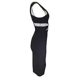 Autre Marque-Vestido midi ajustado con detalle de aberturas en negro de Cushnie et Ochs-Negro