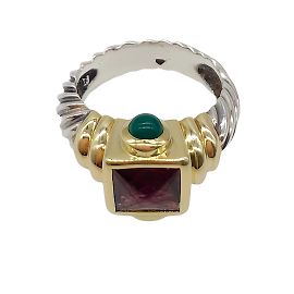 David Yurman 14k amethyst / Grün / Onyx-Renaissance-Kabelring Golden