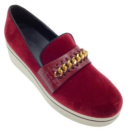 Stella Mc Cartney Stella McCartney Binx Plateau-Slip-On-Sneaker aus Weinsamt Rot