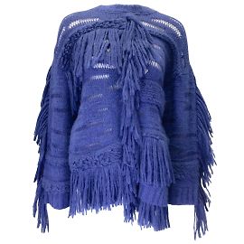 Stella Mc Cartney Stella McCartney Jewel Blue 2022 Luftiger Alpaka-Strickpullover mit Struktur Blau