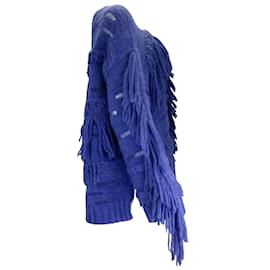 Stella Mc Cartney-Stella McCartney Jewel Blue 2022 Airy Alpaca Textured Knit Sweater-Blue