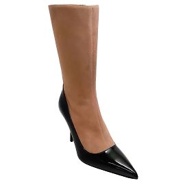 Alaïa Alaia Daim Nude / Botte courte vernie noire 90 Beige