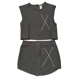 Completo top e gonna nero Filles à Papa in cotone Nero